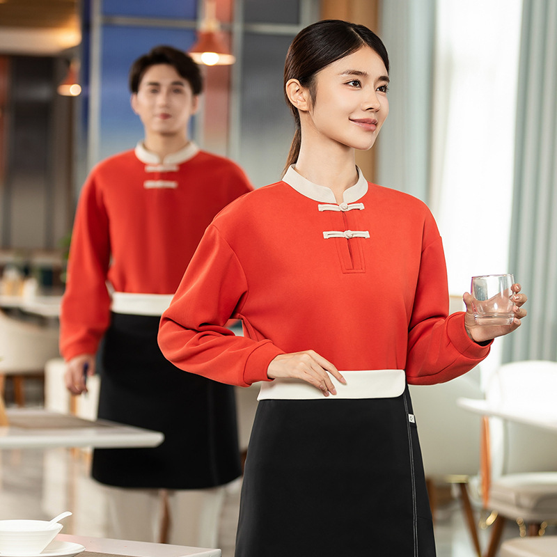 Winter Clothing Companies - Chinese-style waiter sweatshirt with printed embroiderylogoAutumn