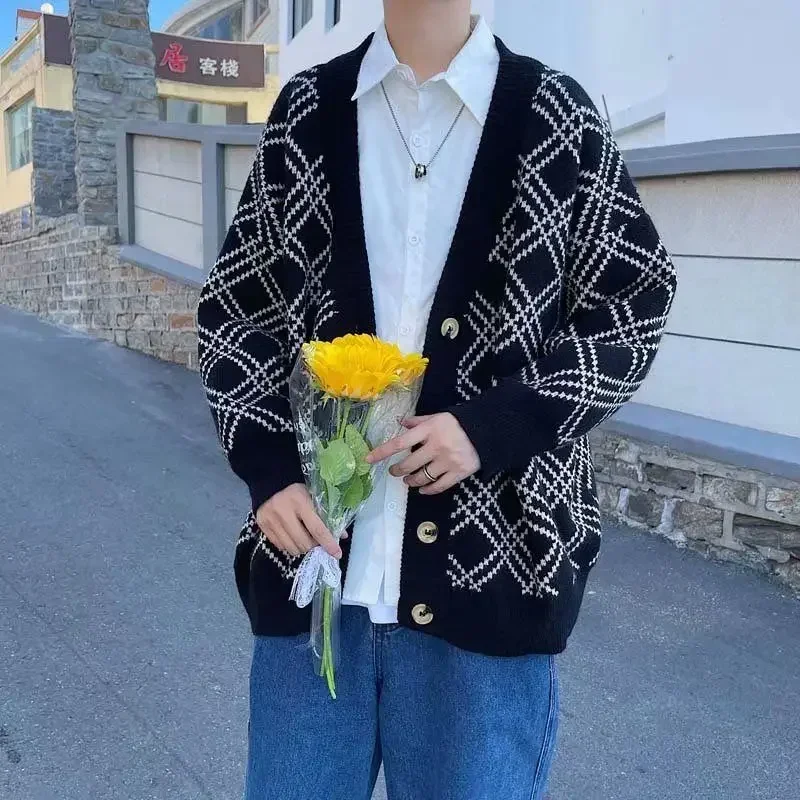 Men's Clothing Plaid Knit Swea - Winter Clothing Meme recension och pris