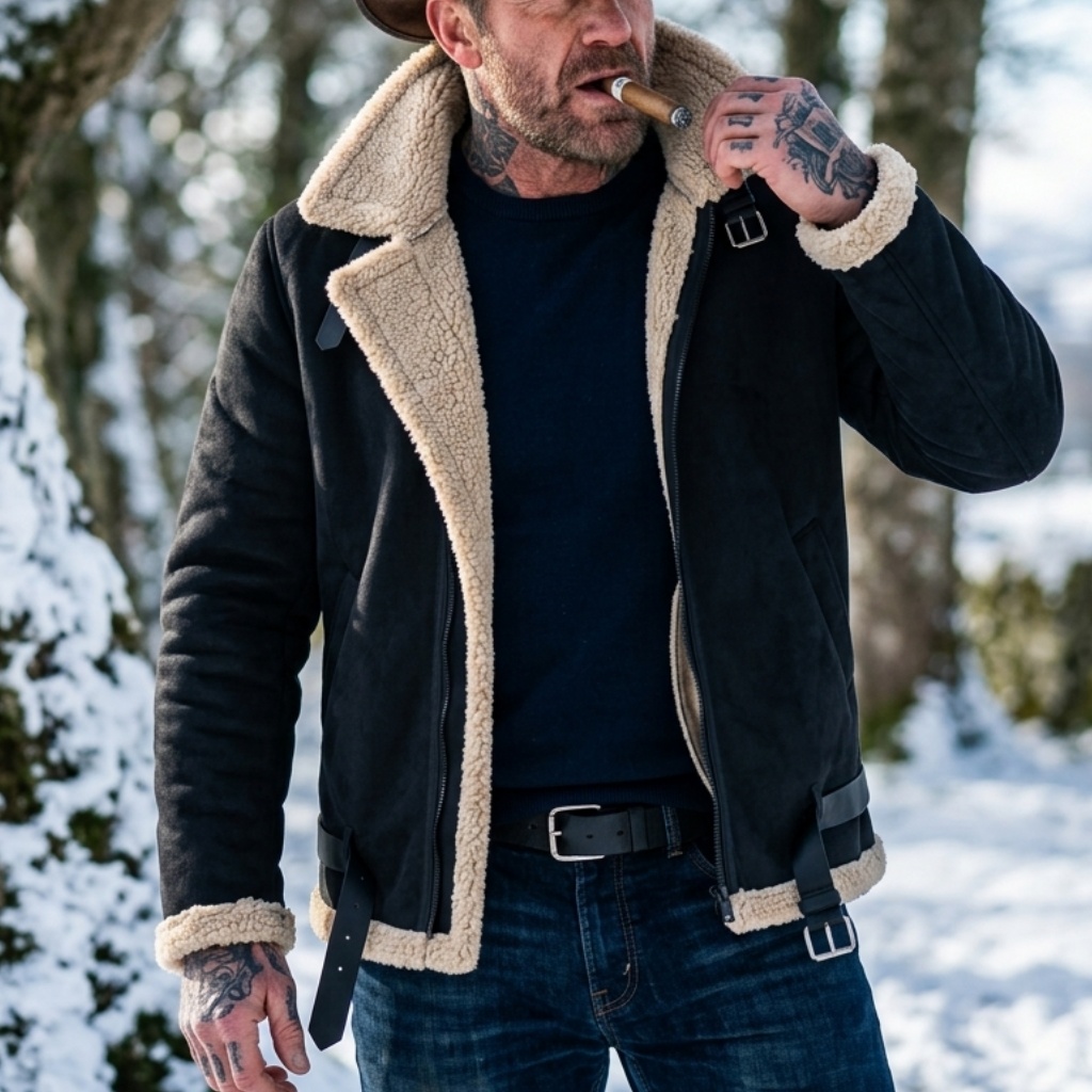 Men Winter Faux Suede Jacket F - Winter Clothing Hiking recension och pris