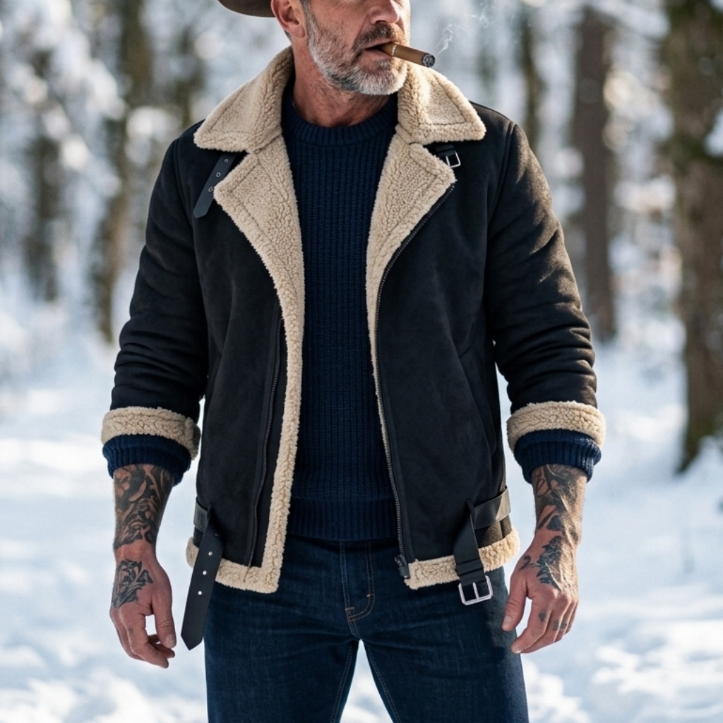 Men Winter Faux Suede Jacket F - Winter Clothing Hiking recension och pris