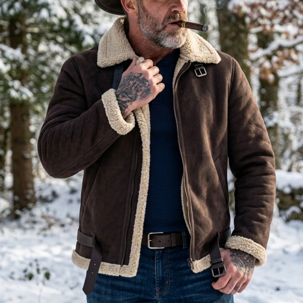 Men Winter Faux Suede Jacket F - Winter Clothing Hiking recension och pris
