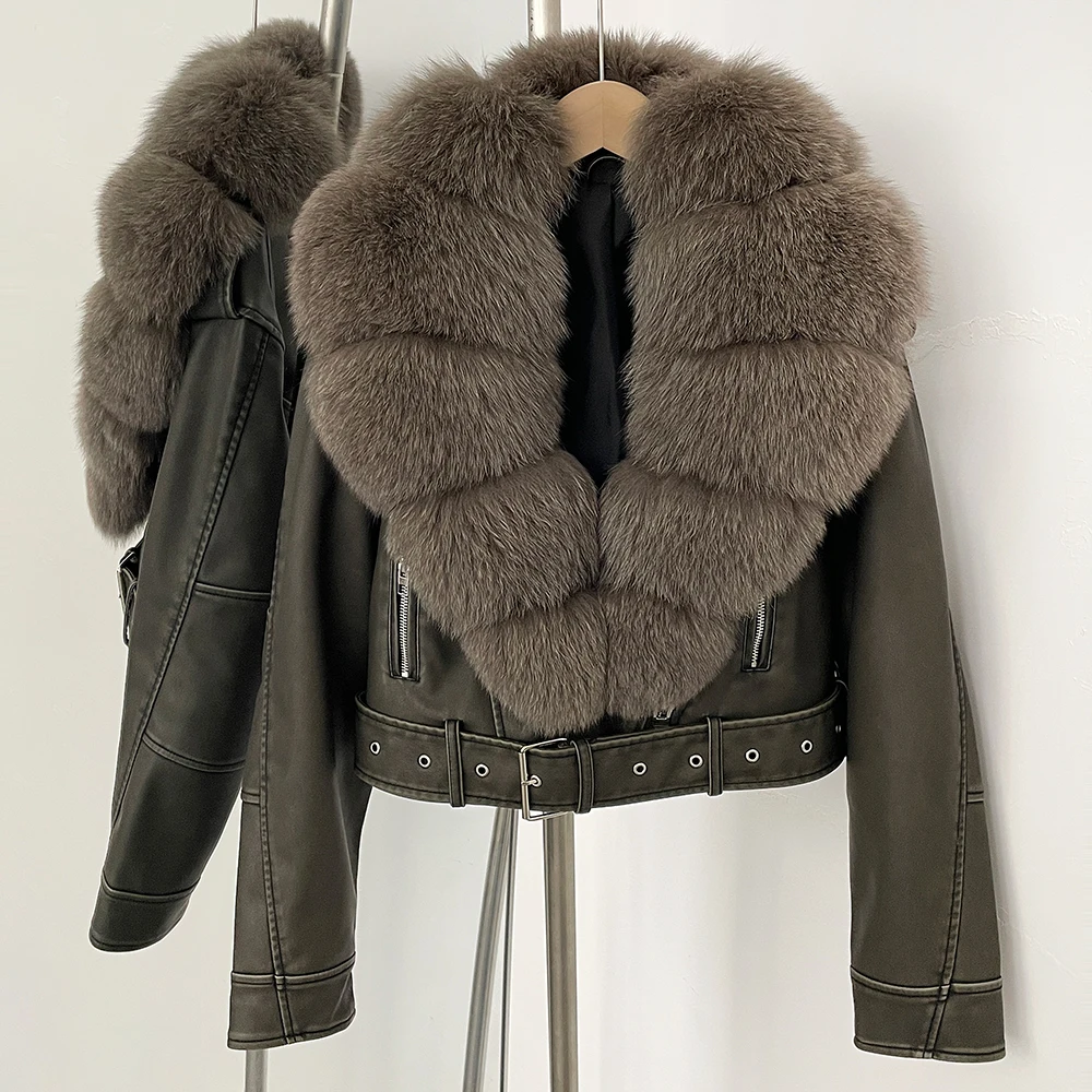 Faux PU Leather Jacket Natural - Winter Clothing Store recension och pris