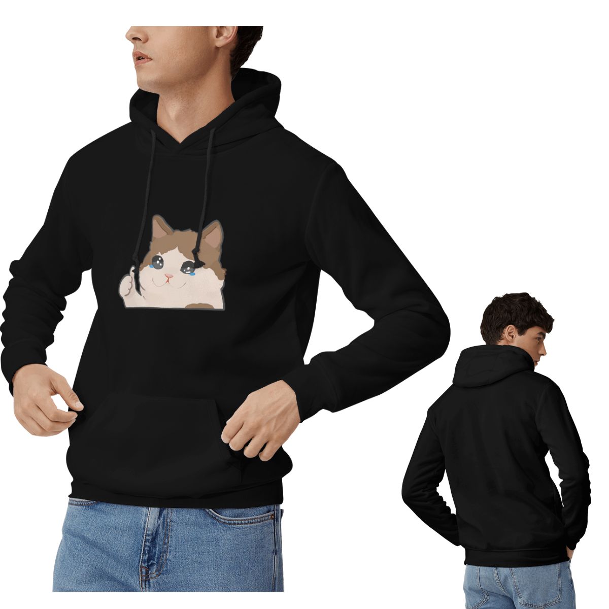 Crying Cat Meme Hoodies Men's  - Winter Clothing Meme recension och pris