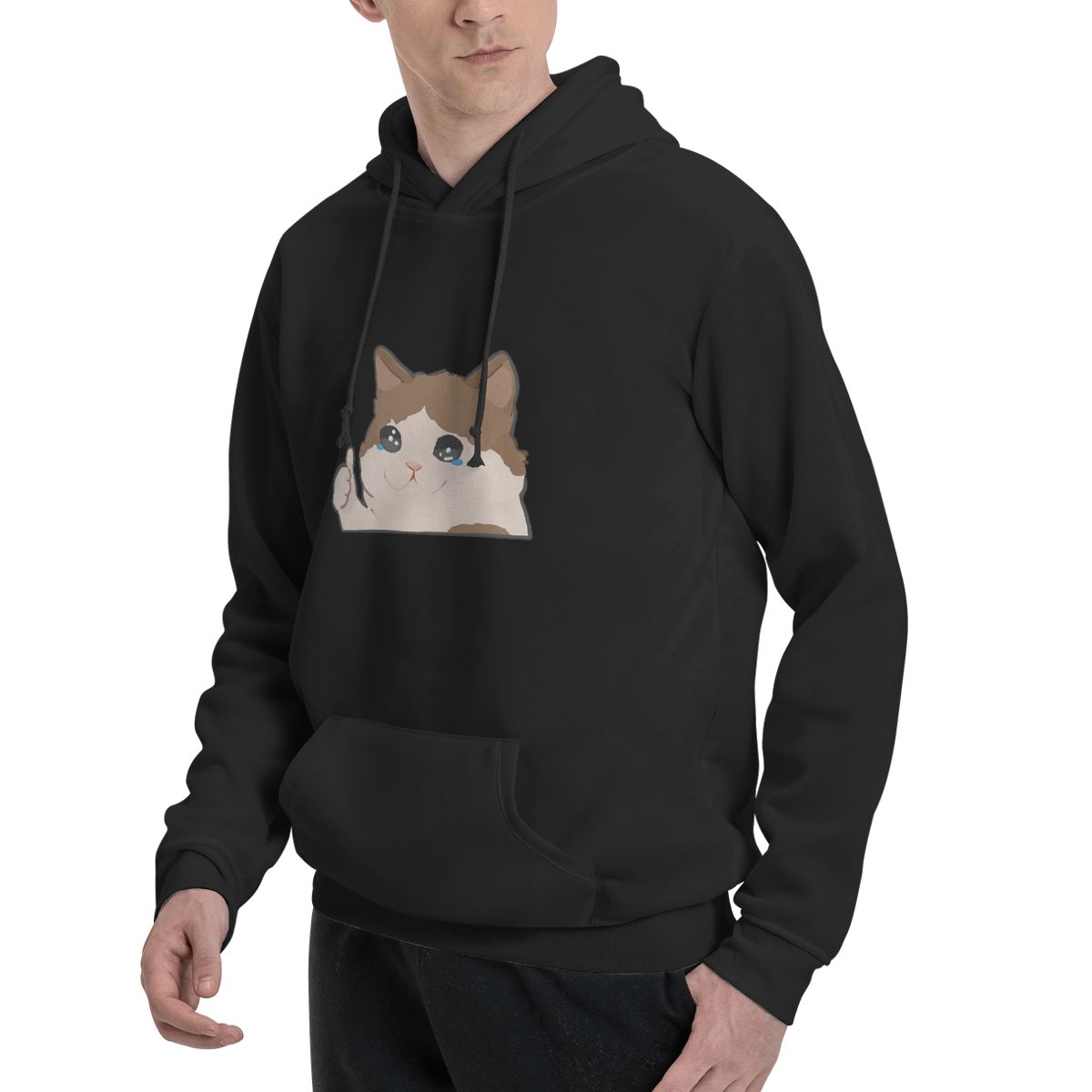 Crying Cat Meme Hoodies Men's  - Winter Clothing Meme recension och pris